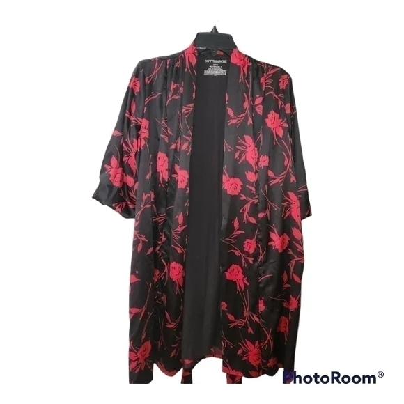Nottibianche Robe SIZE Small Black & Red Floral EUC - Picture 5 of 13